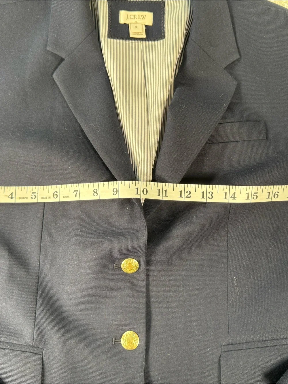 J. Crew Navy Blazer with Gold Buttons
